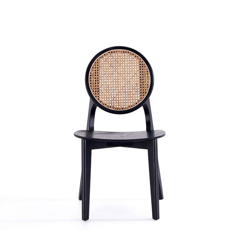 Set of 2 Versailles Round Dining Chairs Black/Natural - Manhattan Comfort, 4 of 11
