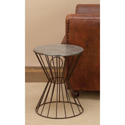 Galvanized Metal Wire Leg Accent Stool