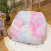 Itopfox Modern Rainbow Colors Beanbag Sofa for Kids & Teens with Sponge Filling & Soft Faux Fur, Perfect for Bedroom & Living Room (Colorful) - 2 of 4