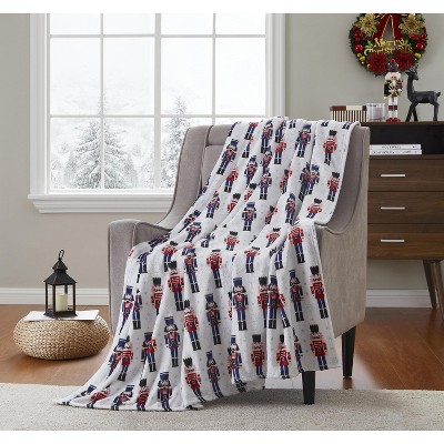 Kate Aurora Living Nutcrackers Ultra Soft & Plush Hypoallergenic Christmas Throw Blanket Cover