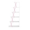 INFURNIC Decorative Bookshelf 5 Tier Ladder Storage Shelf Narrow Design high-quality materials for Office, White, 7"*25"*57" - 2 of 4