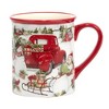 Set of 4 Red Truck Snowman 16oz Drinkware Mugs - Certified International - 3 of 4