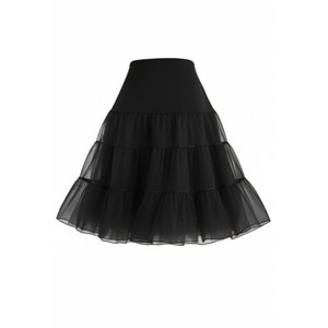 Malco Modes Tea-Length Petticoat Skirt – Fluffy Vintage 50s Crinoline Underskirt for Dresses, Costumes & Halloween Costume- Light Blue - 1 of 4