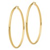 Black Bow Jewelry 2.75mm x 65mm Polished 14k Yellow Gold Domed Round Hoop Earrings - 2 of 4