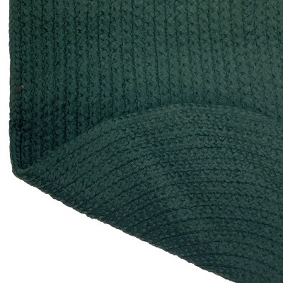 Hunter Green Solid Braided Oval Synthetic Rug 20" x 30"