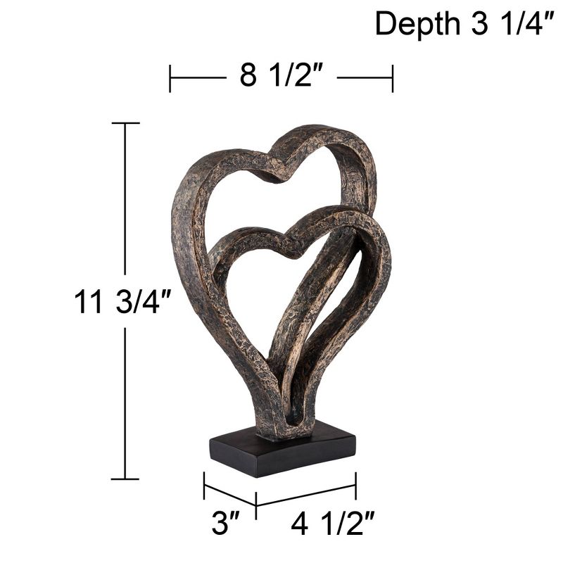 Kensington Hill Interlocking Hearts 11 3/4" High Bronze Finish Sculpture, 4 of 8
