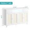Sideboard Buffet Cabinet, 4 Rattan Doors 2 Drawers Accent Storage Cabinet - 2 of 4