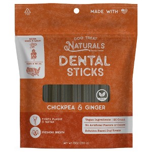 Dog Treat Naturals Dental Sticks - Chickpea & Ginger, 10oz, Freshen Breath - 1 of 4