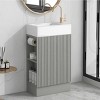 ChicFurnit Bathroom Storage Cabinets Bathroom Floor Storage Cabinet Functional Bathroom Cabinet with Drawer for Bathroom, Gray, 18.6"*10.6"*33.2" - 2 of 4
