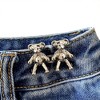 Anna-Kaci 3-Piece Teddy Bear Pant Buckle Extender Set with Sculpted Metal Designs for Adjustable Waistroom 1.5x1.4in - Silver - 3 of 4