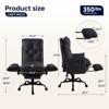 Bestier Office Chair with Footrest and Flip-Up Arms, Ergonomic High Back Criss Cross Chair with Side Pockets, Leather Cross Legged Chair with Wheels - 3 of 4