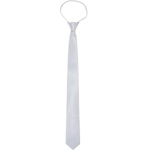 INSPIRE CHIC Men's Skinny Slim Solid Color Adjustable Pre-Tied Satin Necktie Ties 1 Pc - 1 of 4