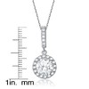 Guili Sterling Silver White Gold Plated Cubic Zirconia Round Stud Drop Pendant for a Chic and Refined Look, Perfect for Special Events - 3 of 3
