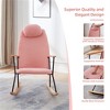 SKRAN Adjustable Headrest Pillow Rocking Chair, Leather Upholstered Glider Rocker with High Backrest for Nursery, Bedroom,Living Room (Pink) - 4 of 4