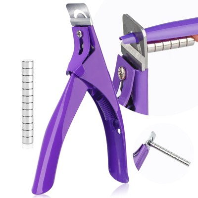 Saviland Nail Clippers with Magnets: Purple Nail Clipper for Nails Cutter with Sizer Magnets 15PCS (Purple)