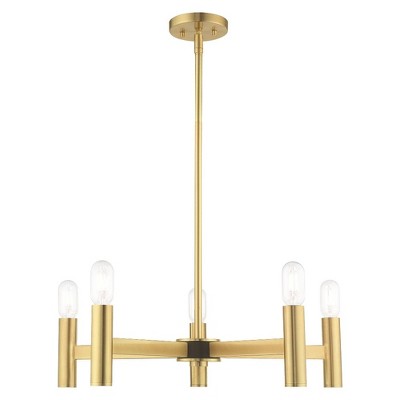 Livex Lighting Copenhagen 5 - Light Chandelier in  Satin Brass
