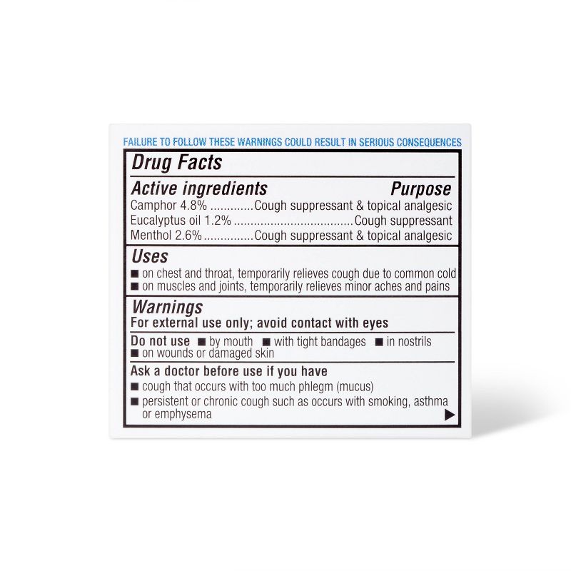 Cough Suppressant &#38; Topical Analgesic Chest Rub Ointment - 1.76oz - up &#38; up&#8482;, 3 of 9