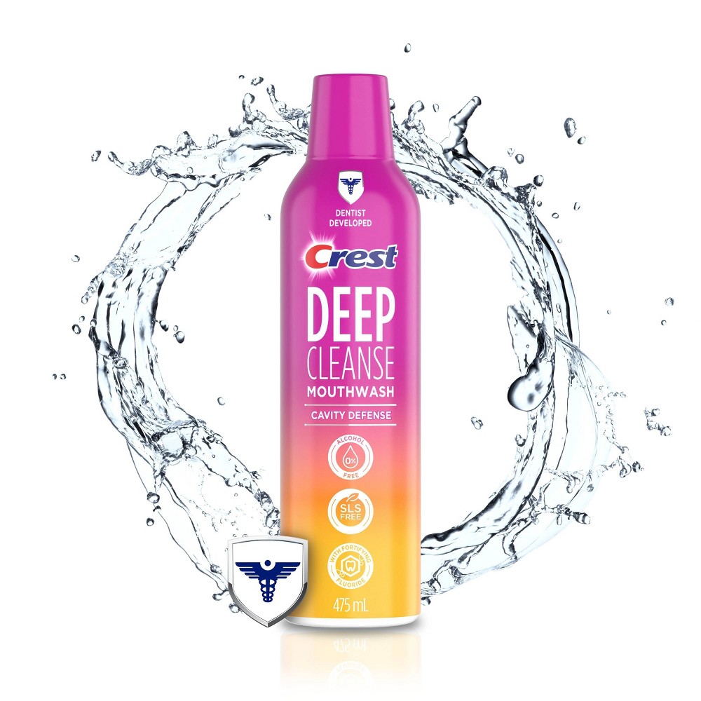 Crest Deep Cleanse Cavity Defense Mouthwash Clean Mint - 475mL 