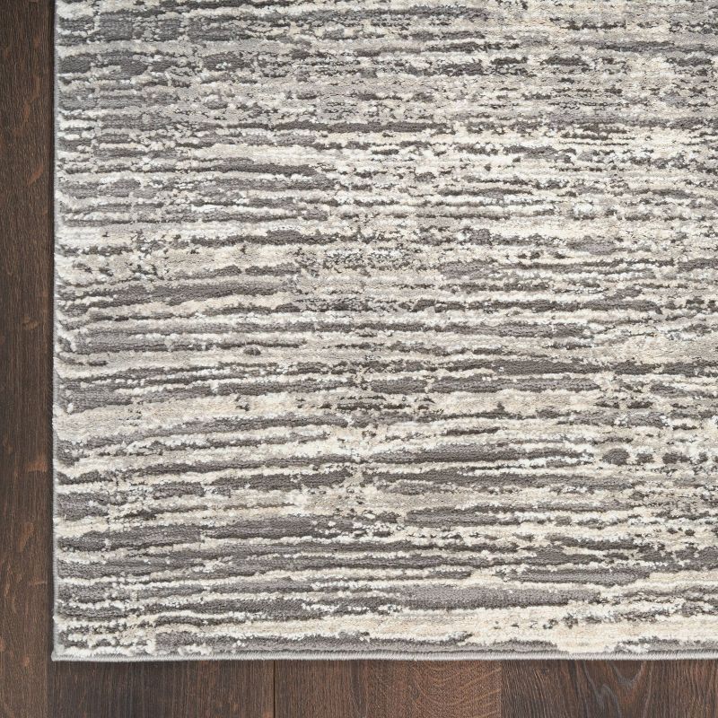 Nourison Modern Abstract Sustainable Woven Rug with Lines Gray, 2 of 10