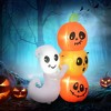 HOMCOM 5ft Inflatable Halloween Ghost and Pumpkin, Halloween Decoration with LED Lights for Garden Indoor Outdoor - 3 of 4