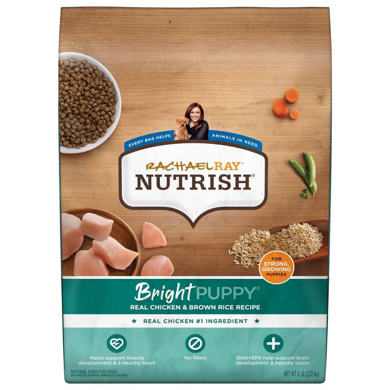 Rachael Ray Nutrish Real Chicken & Brown Rice Recipe Bright Puppy Super Premium Dry Dog Food, 1 of 8