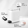 Aoibox Slim Bathroom Trash Can with Soft Close Lid, Step Pedal, Stainless Steel Small Garbage Bin for Bedroom, Office, Kitchen (White) - 3 of 4
