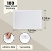 Juvale 100-Pack Clear Adhesive Business Card Holder Pockets with Self-Adhesive Top Load Plastic Protector Sleeves Labels for Labeling, 3.75x2 in - 3 of 4