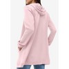ellos Plus Size French Terry Long Zip Front Hoodie - 3 of 4