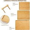 Bamboo Wood Cutting Boards Set of 3 with Holder – Kitchen Chopping Boards with Inner Handle and Deep Juice Groove, Serving Trays for Fruits, Meats - 2 of 4