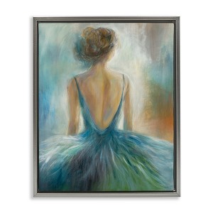 Stupell Industries Ballet Girl Figure Painting Floating Frame Canvas Art, Gray, 25" x 31" - 1 of 4