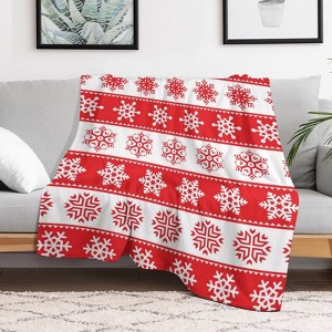 Red Christmas Christmas Throw Blanket Soft Fleece Christmas Blanket Cozy Flannel Throw for Couch Bed 50x60 inches - 1 of 1