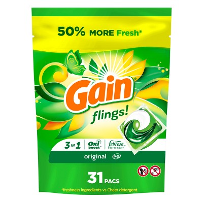 Gain Flings Original Scent HE Compatible Laundry Detergent Soap Pacs
