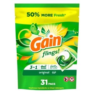Gain Flings Original Scent HE Compatible Laundry Detergent Soap Pacs - 1 of 4