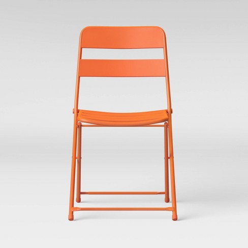 Metal Slat Patio Folding Chair Orange Room Essentials Target