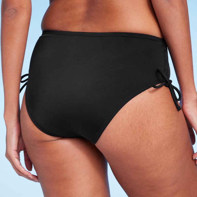 Women's Mid-Rise Side Tunneled Bikini Bottom - Shade & Shore™ Black, 2 of 6