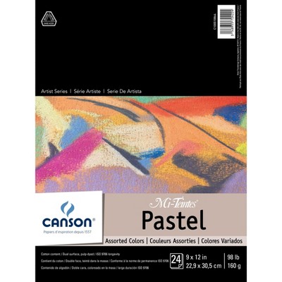 Canson Mi-Teintes Pastels Paper Pad 9"X12"-Assorted Colors 24 Sheets