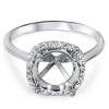 Pompeii3 Cushion Halo Diamond Engagement Ring Setting 14K White Gold - 4 of 4