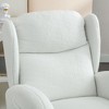 Teddy Fabric Rocking Chair With Packet Wood Legs,Ivory - 3 of 4