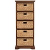 eHemco Hampton Meadows 5 Tier X-Side End Storage Cabinet with 5 Water Hyacinth Natural Wicker Baskets - 4 of 4
