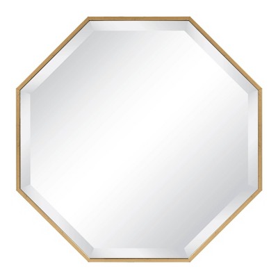 25" x 25" Rhodes Framed Octagon Wall Mirror Gold - Kate and Laurel