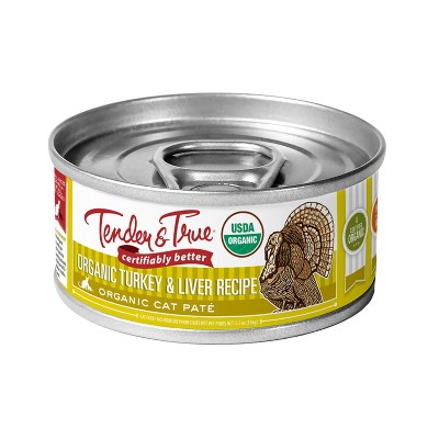 Tender & True Organic Turkey and Liver Recipe Wet Cat Food - 5.5oz/24ct