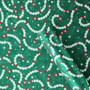 30” 55 sq ft Christmas Roll Wrap Seasonal Bracelet on Green - Wondershop™ - 1 of 3