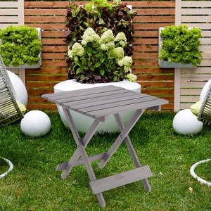 PAGED Folding Table Square Outdoor Dining Table with X-Shaped Frame, Portable Design for Patio, Deck, Poolside - 1 of 4