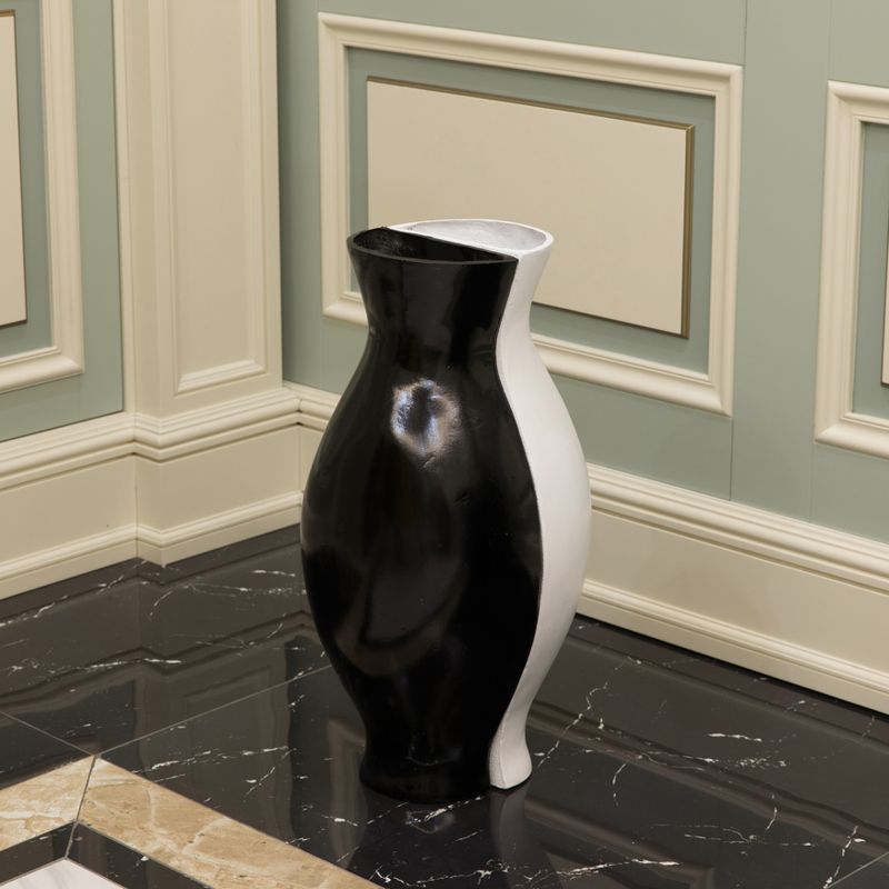 Uniquewise Tall Narrow Vase, Sleek Split Vase, Modern Floor Vase, Decorative Gift, Vase for Interior Design, 24.5 Inch Vase, Set of Black and white, 5 of 6
