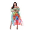 Plus Size Sheer Caftan Maxi Dress - One Size Fits Most Plus - White Mark - 2 of 4