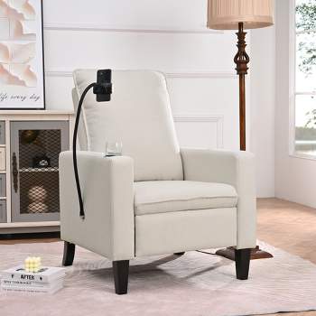 Multifunctional Accent Chair, Relax Lounge Chair with Adjustable Back, Footrest and Mobile Phone Holder-ModernLuxe