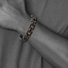 Black Bow Jewelry 12mm Black & Brown Plated Stainless Steel Link Bracelet, 8.25 Inch - 4 of 4