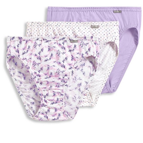Jockey Womens Plus Size Elance French Cut 3 Pack Underwear Cuts 100% Cotton  8 Digital Lavender/dream Dot Purple/leaf Dance Purple : Target