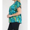 Women's Permanent Rolled Cuffs V-Neck Top - entro - 3 of 4