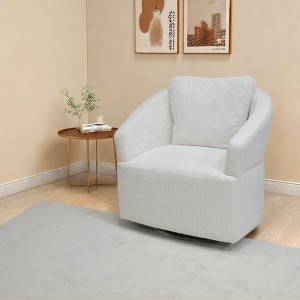 Modern Velvet 360¡ã Swivel High-Back Armchair Sofas with Upholstered Seat for Living Room, Bedroom, Office - 1 of 4